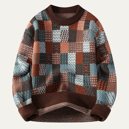 VogeLuxe | Pull col rond patchwork pour homme 2