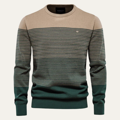 Pull Homme Rayé Coloré Col Rond - PanierRoyale