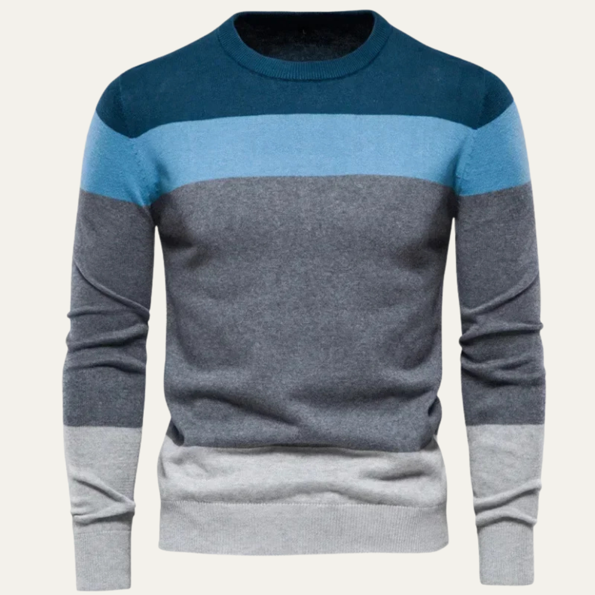 Pull Homme Rayé Col Rond Chaud et Confortable - PanierRoyale