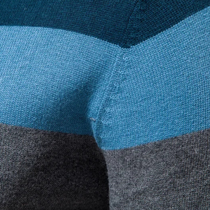 VogeLuxe | Pull col rond rayé ombré pour homme 4