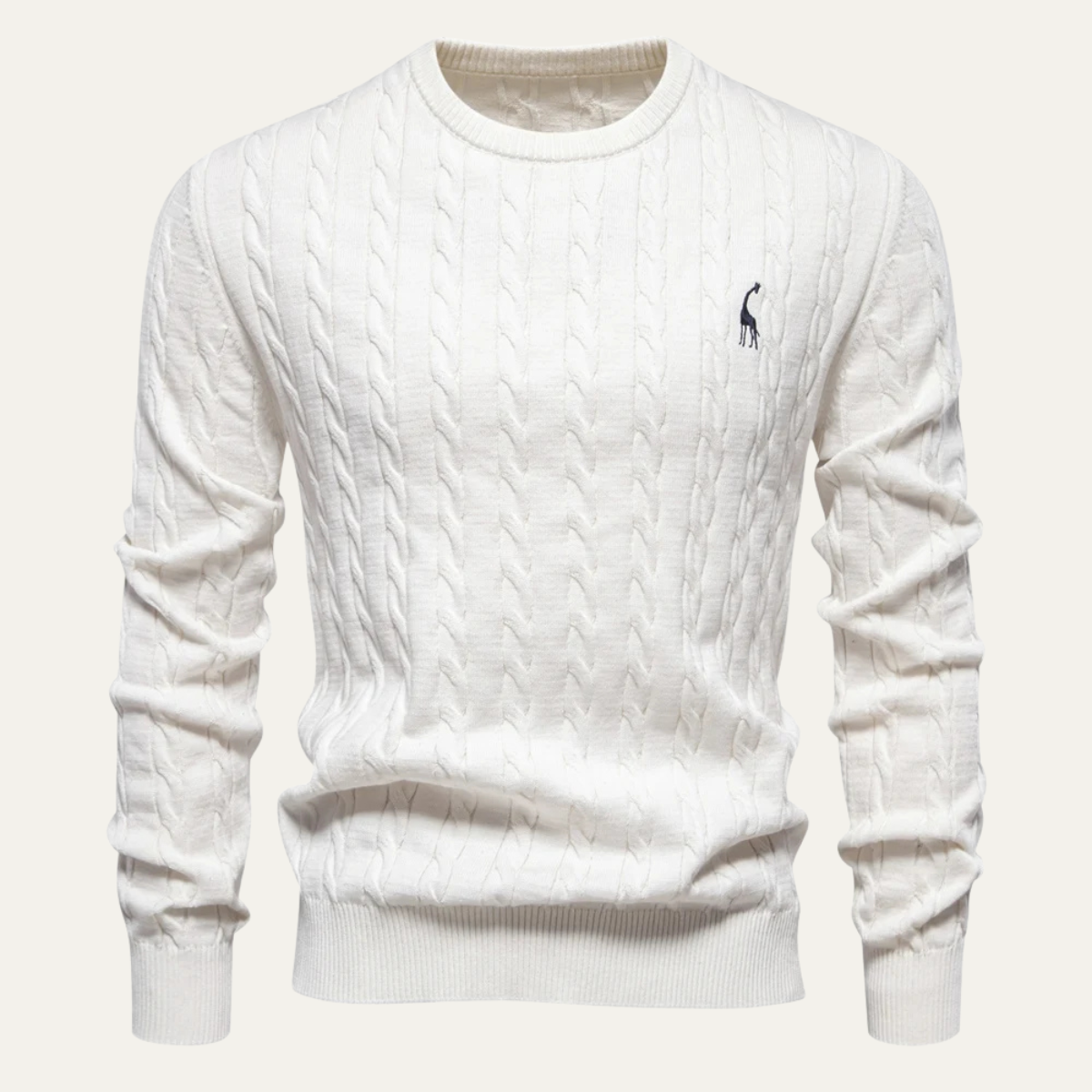Pull homme col rond à maille épaisse et décontracté