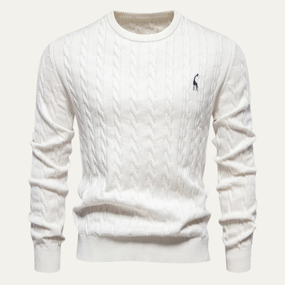 Pull homme col rond à maille épaisse et décontracté