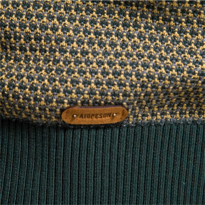 VogeLuxe | Pull col rond texturé bicolore pour homme 3
