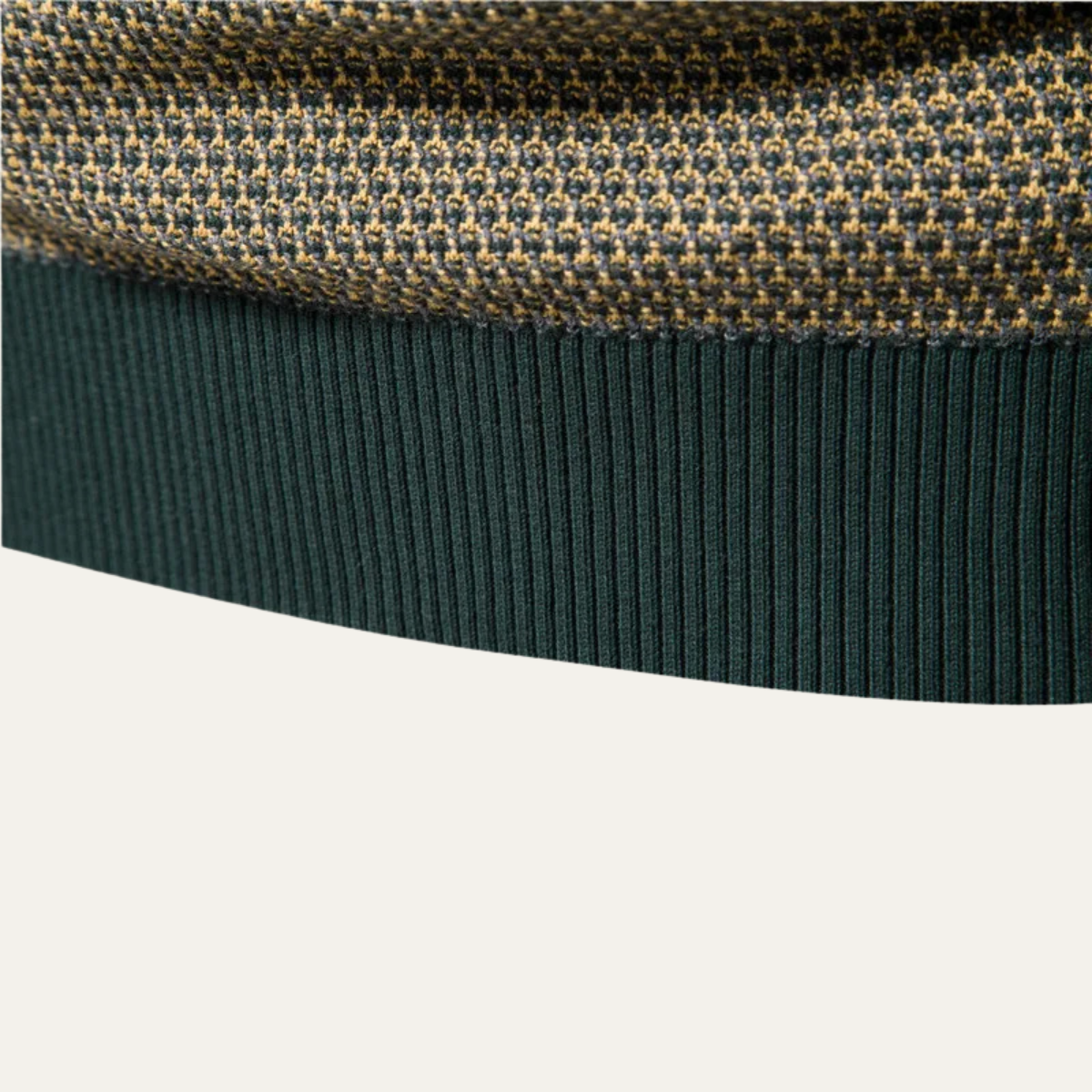 VogeLuxe | Pull col rond texturé bicolore pour homme 4