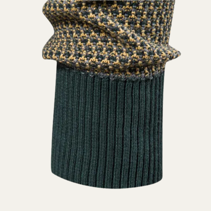 VogeLuxe | Pull col rond texturé bicolore pour homme 5