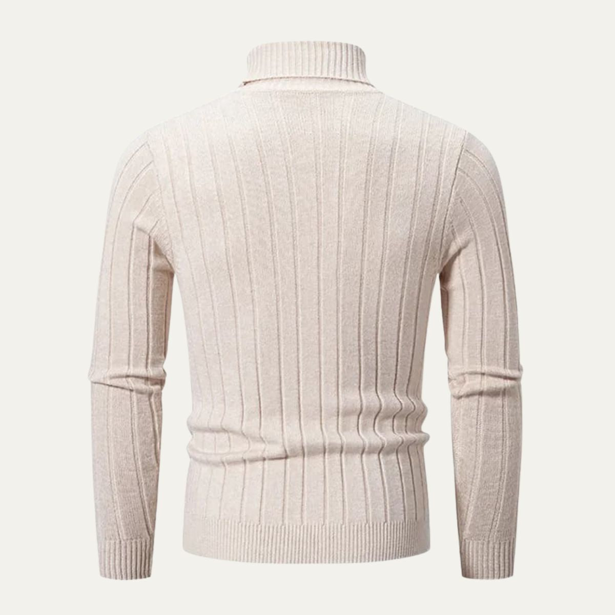 VogeLuxe | Pull col roulé ajusté en maille torsadée pour homme 1