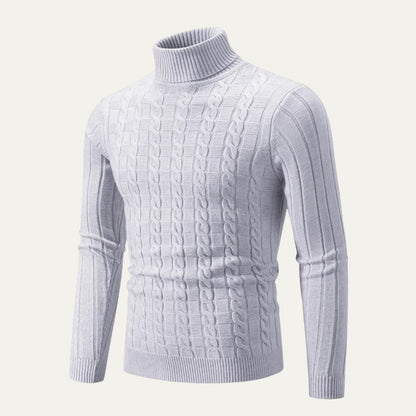 Pull Homme Col Roulé Slim en Maille Élégant