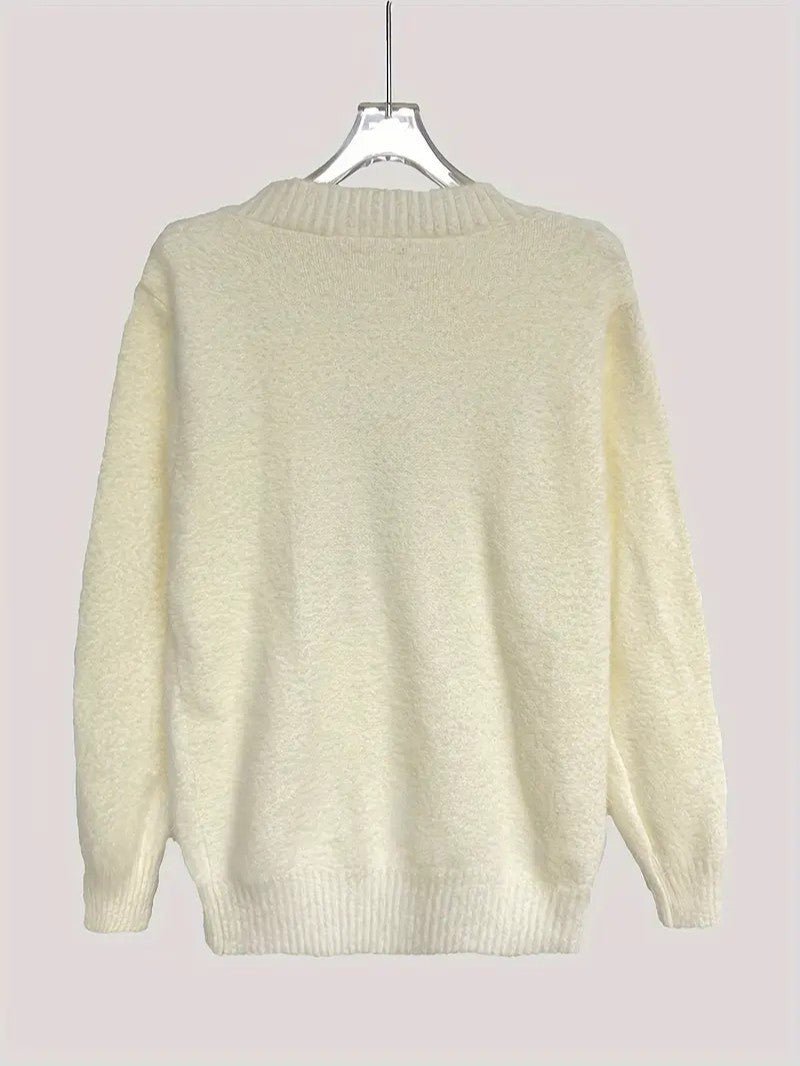 VogeLuxe | Pull col roulé brodé motif cerf pour femme 5