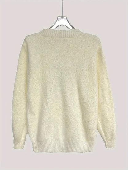 VogeLuxe | Pull col roulé brodé motif cerf pour femme 5