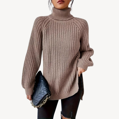 Pull col roulé femme tendance rétro