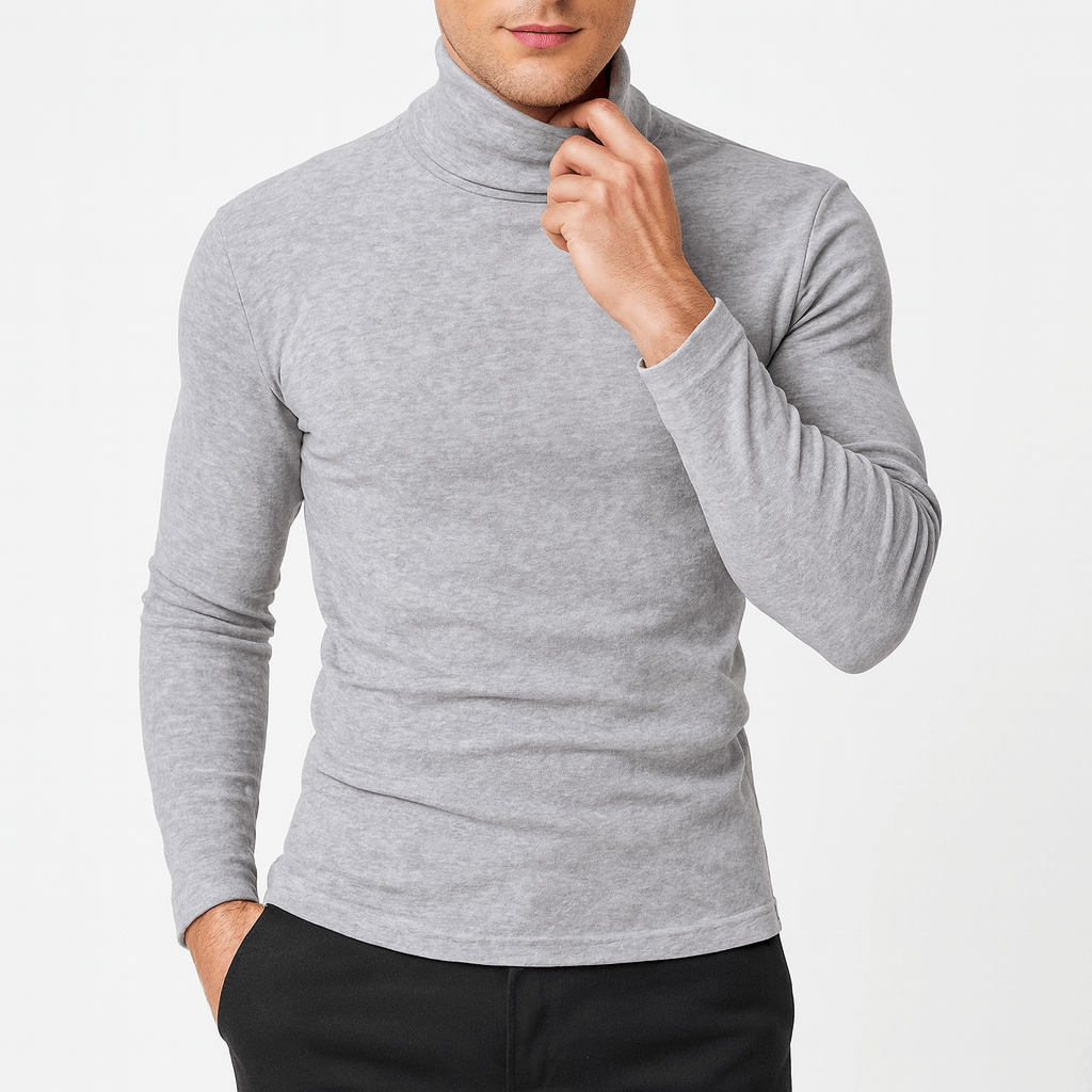 VogeLuxe | Pull col roulé manches longues en coton pour homme 1