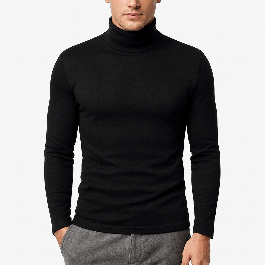 VogeLuxe | Pull col roulé manches longues en coton pour homme 2