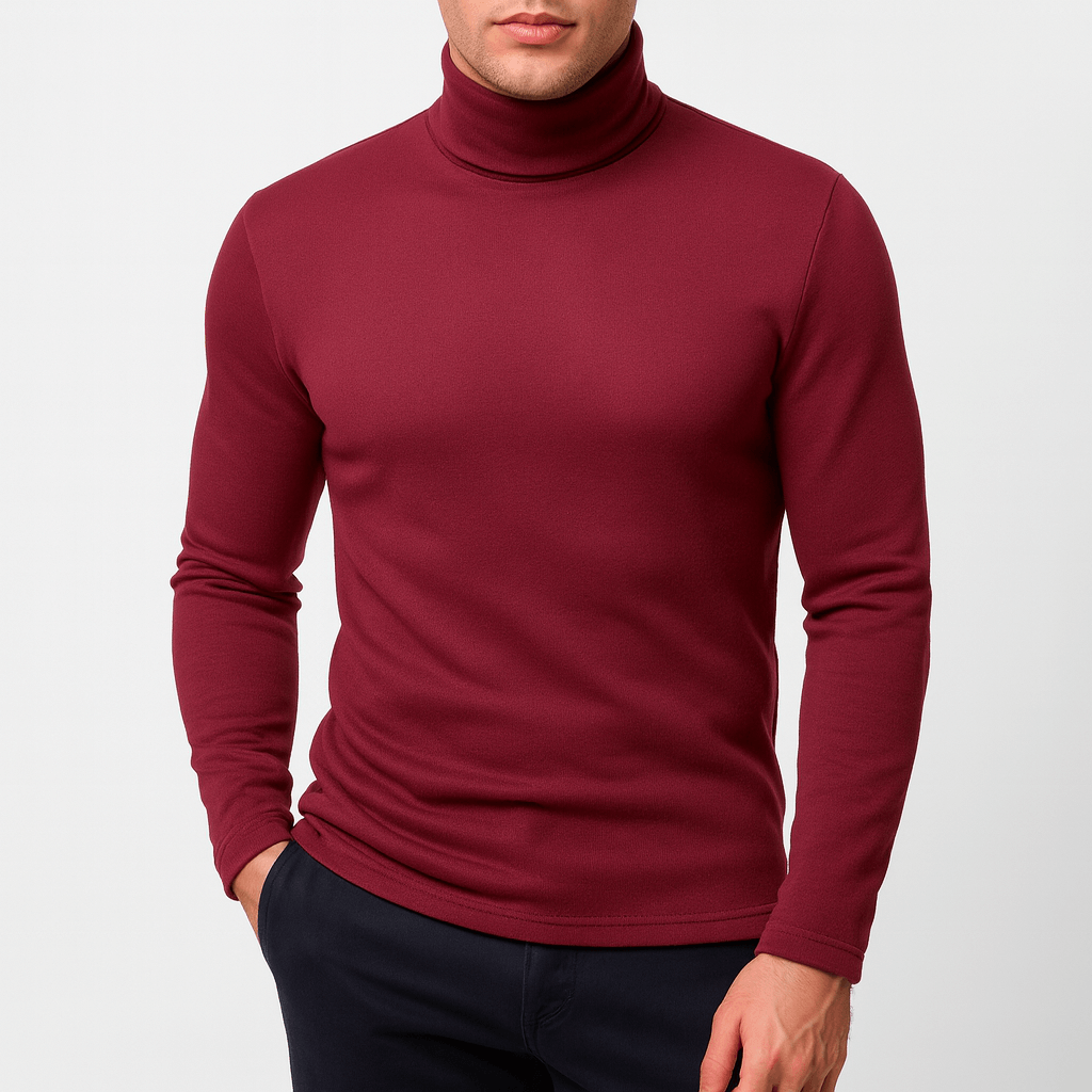 Pull Homme Coton Manches Longues Col Roulé