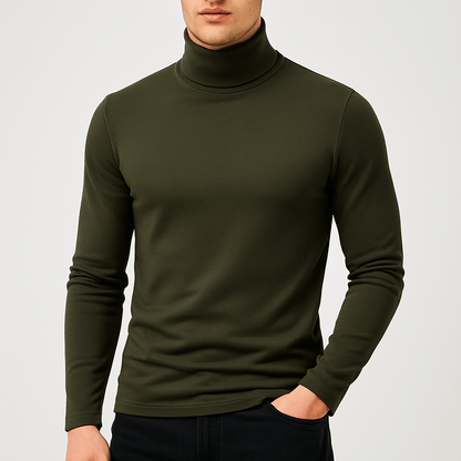 VogeLuxe | Pull col roulé manches longues en coton pour homme 4