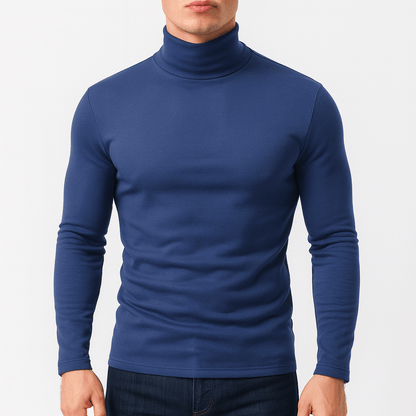 Pull Homme Coton Manches Longues Col Roulé