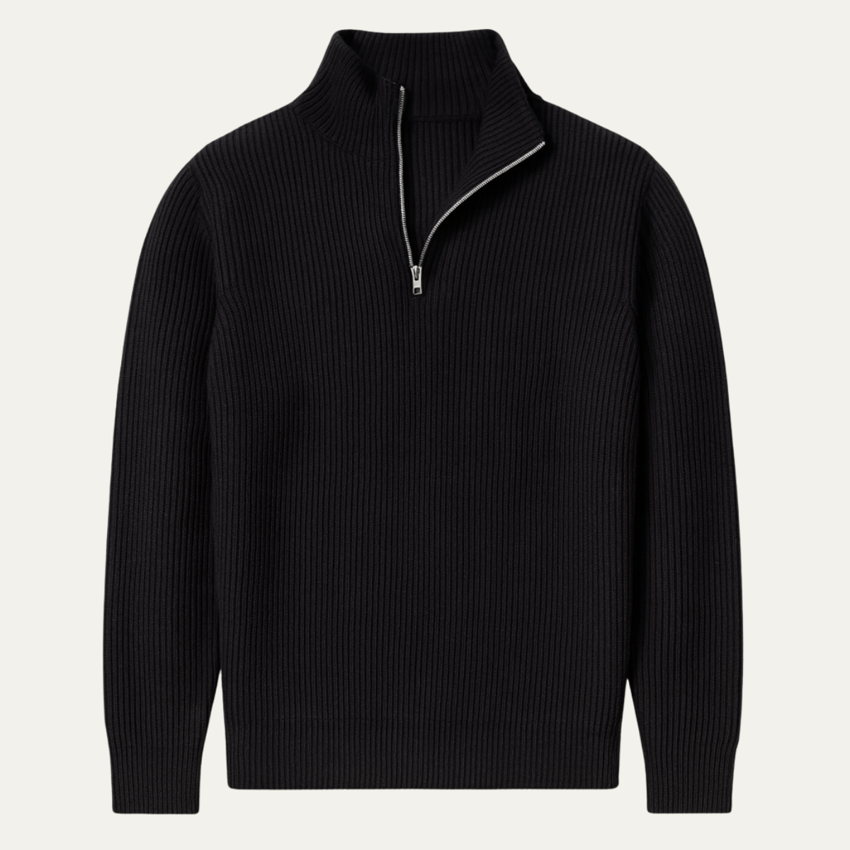 VogeLuxe | Pull côtelé à col zippé pour homme 1