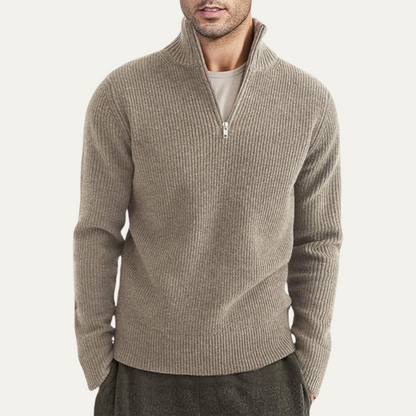 VogeLuxe | Pull côtelé à col zippé pour homme 3