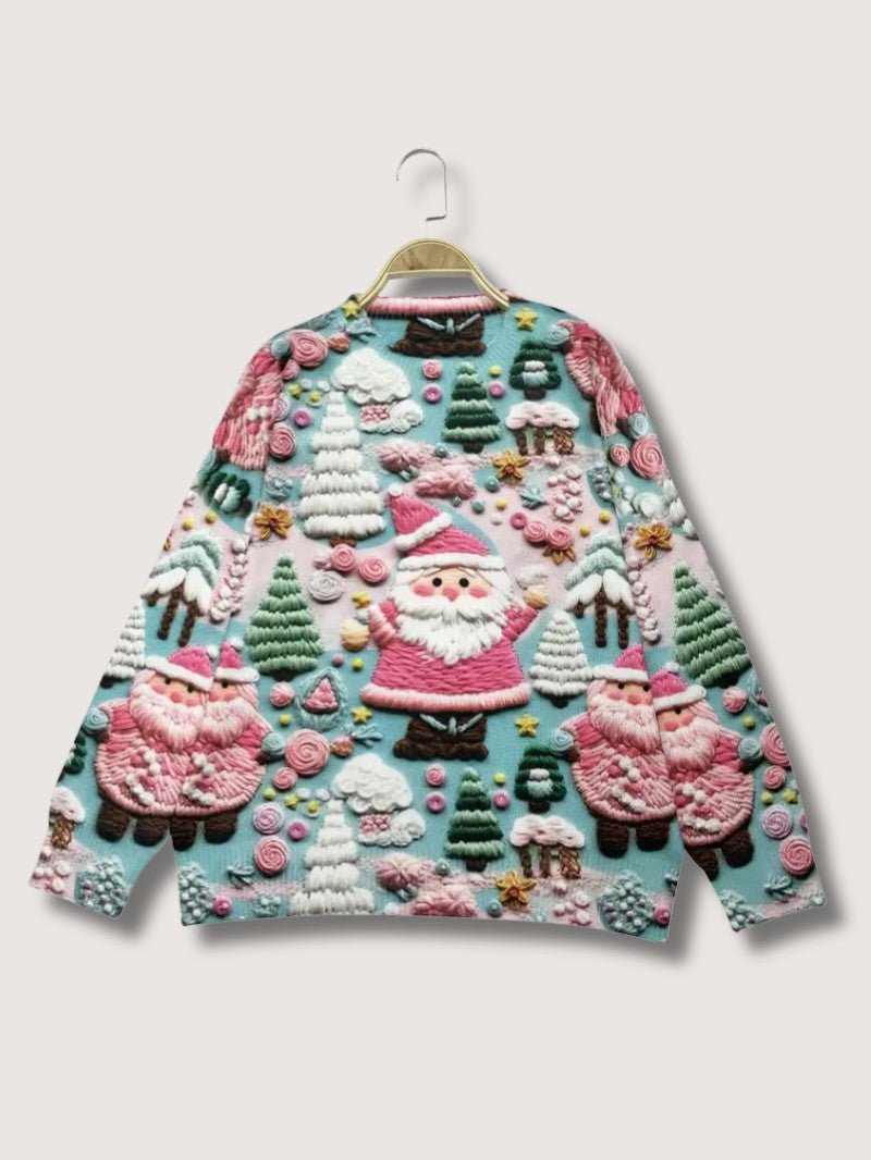 VogeLuxe | Pull de Noël 3D pour femme avec Père Noël et neige 2