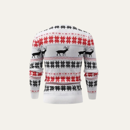 VogeLuxe | Pull de Noël classique en maille à motif renne pour homme 3