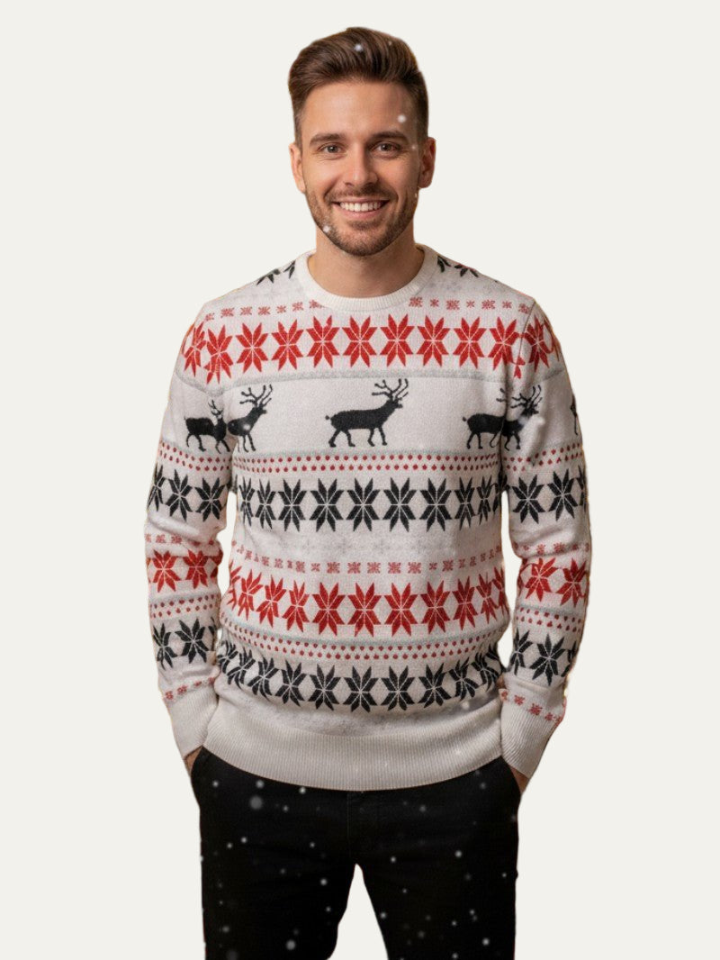 VogeLuxe | Pull de Noël classique pour homme à motif renne Fair Isle 0