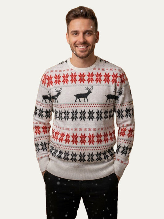 VogeLuxe | Pull de Noël classique pour homme à motif renne Fair Isle 0