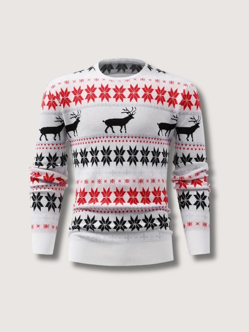 VogeLuxe | Pull de Noël classique pour homme à motif renne Fair Isle 1