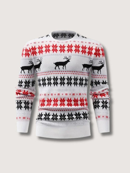 VogeLuxe | Pull de Noël classique pour homme à motif renne Fair Isle 1