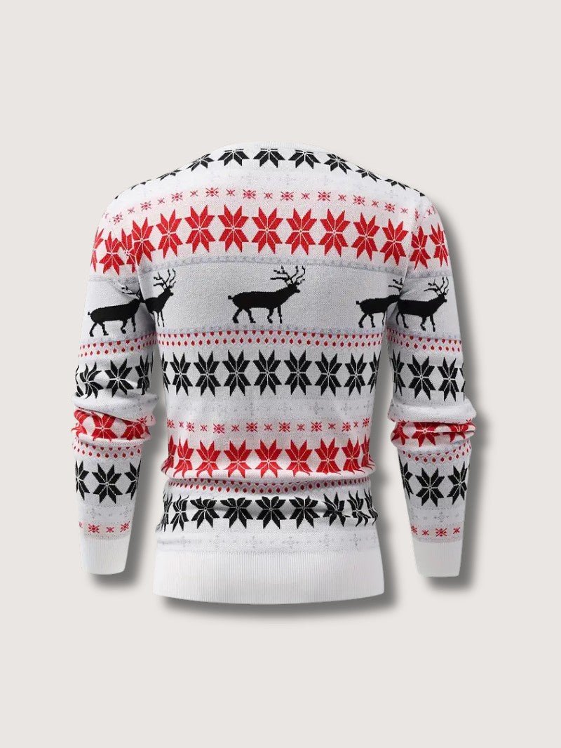 VogeLuxe | Pull de Noël classique pour homme à motif renne Fair Isle 2