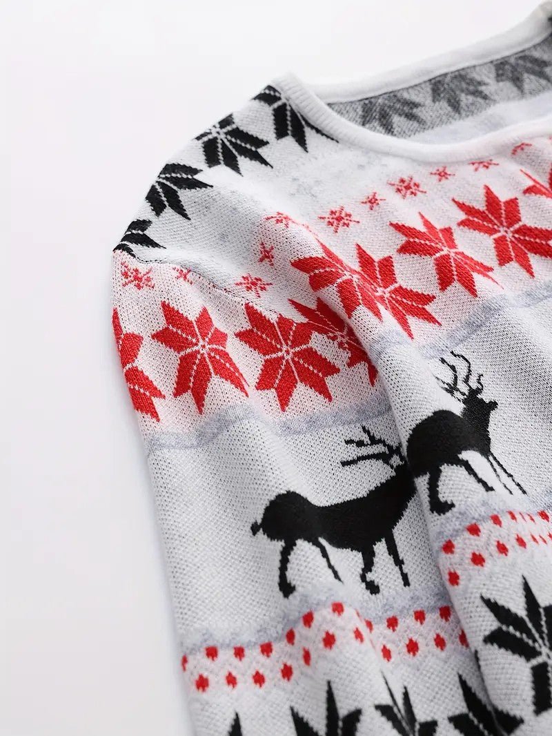 VogeLuxe | Pull de Noël classique pour homme à motif renne Fair Isle 8