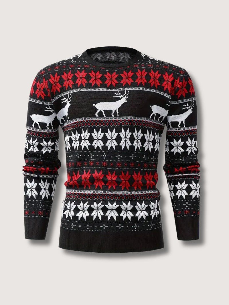 VogeLuxe | Pull de Noël classique pour homme à motif renne Fair Isle 9