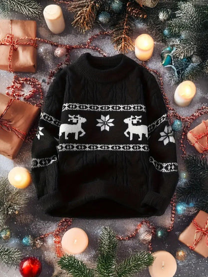 VogeLuxe | Pull de Noël en maille torsadée pour homme 8