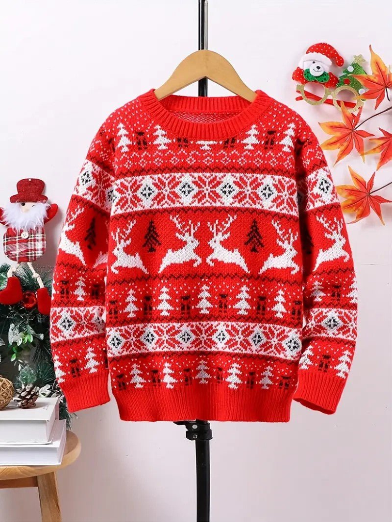 Pull à manches longues Hiver Motif Rennes pour Homme - PanierRoyale