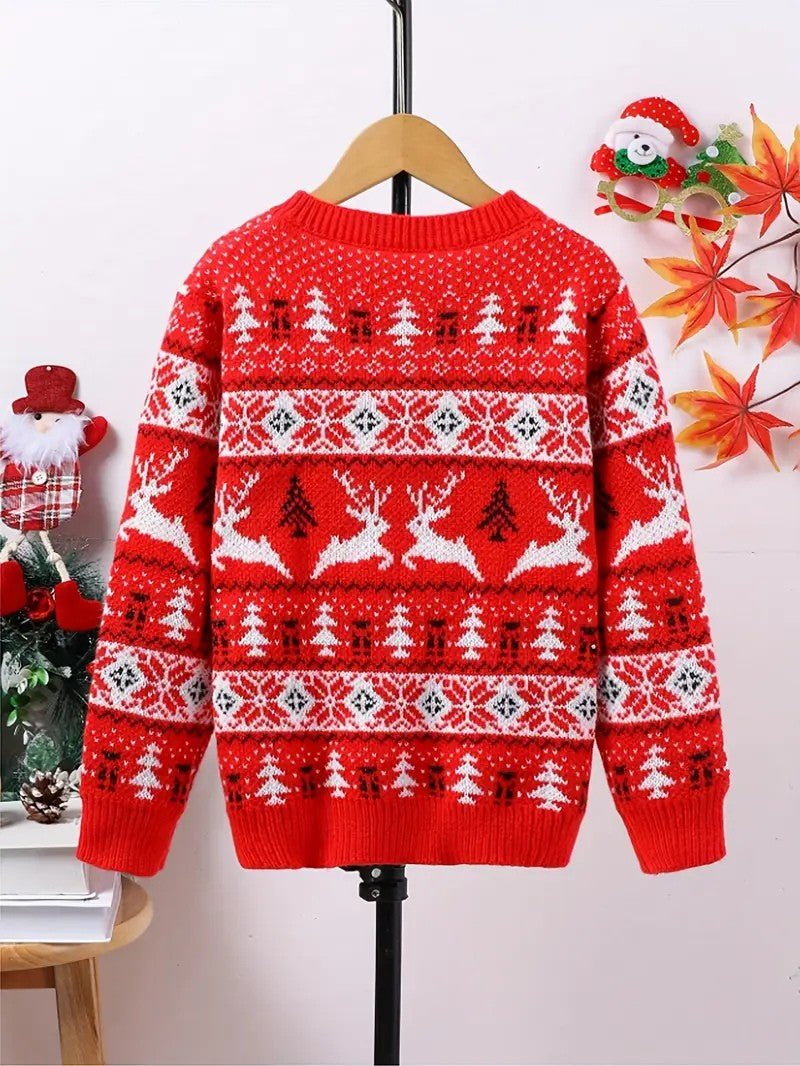 VogeLuxe | Pull de Noël nordique pour homme avec motif de rennes 1