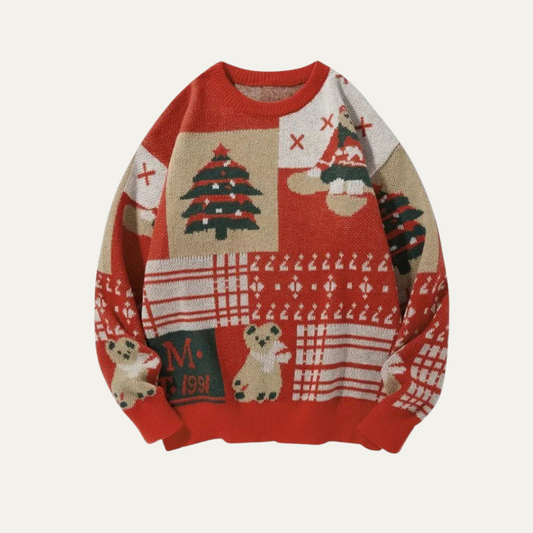 Pull Femme Hiver Tricoté Coloré Festif - PanierRoyale