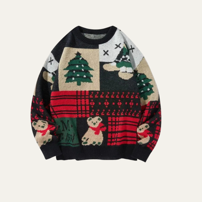 Pull Femme Hiver Tricoté Coloré Festif