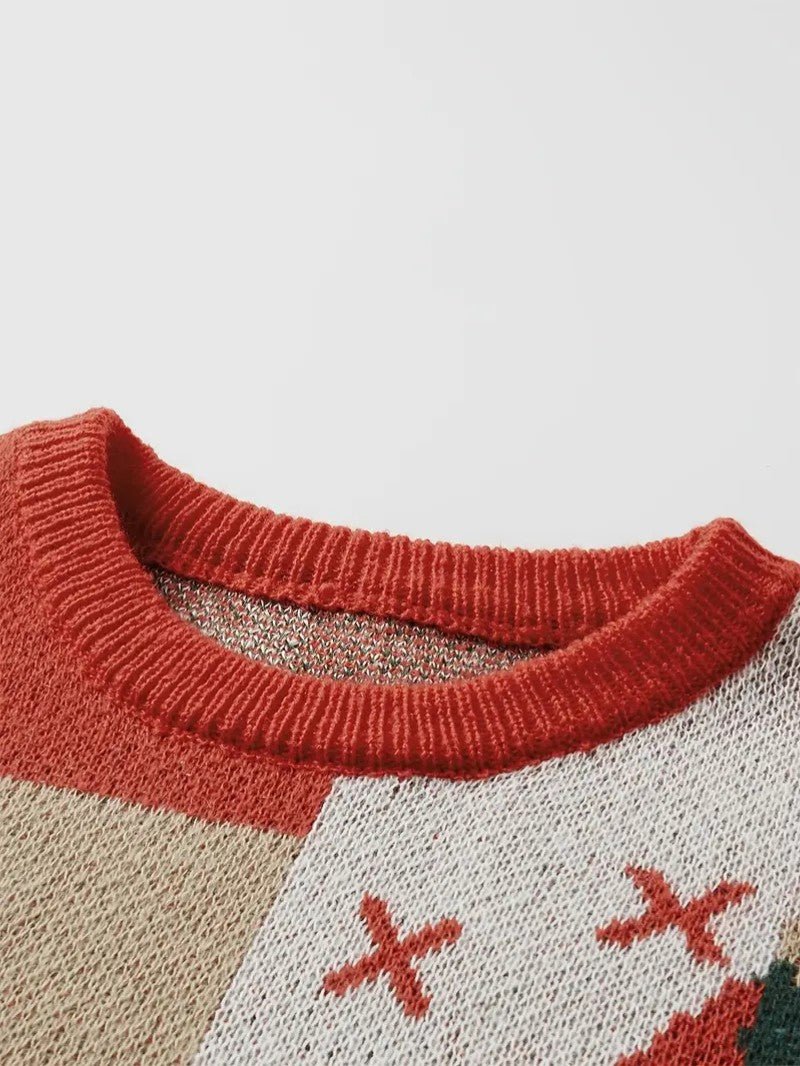 VogeLuxe | Pull de Noël patchwork festif en maille pour femme 6