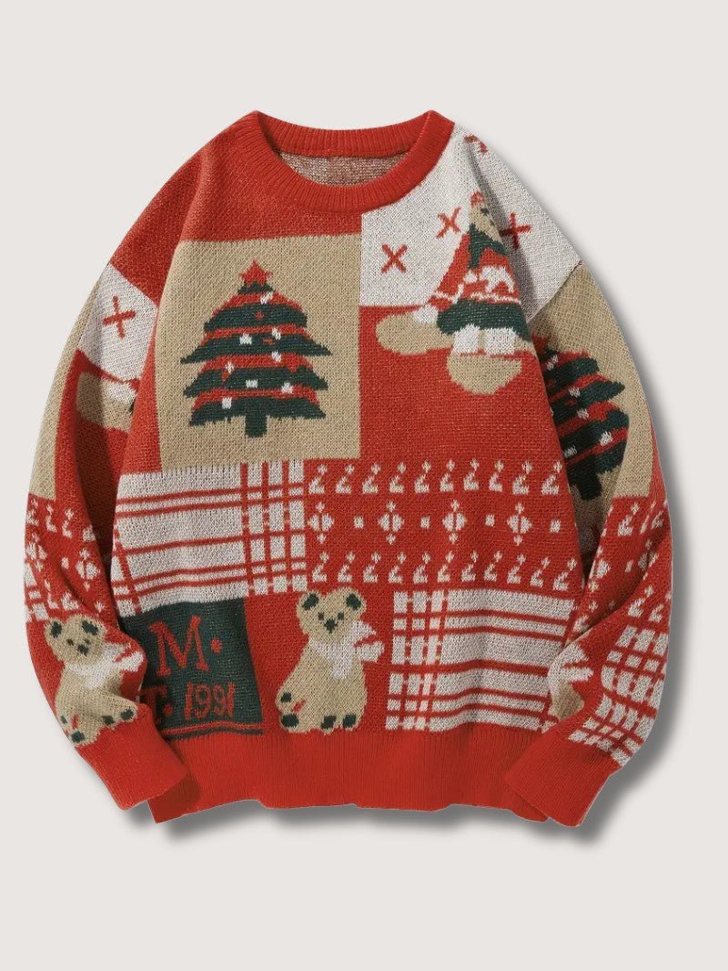 VogeLuxe | Pull de Noël patchwork festif pour homme 0