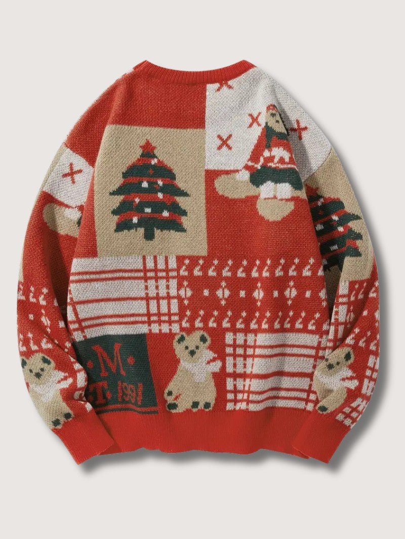 VogeLuxe | Pull de Noël patchwork festif pour homme 1