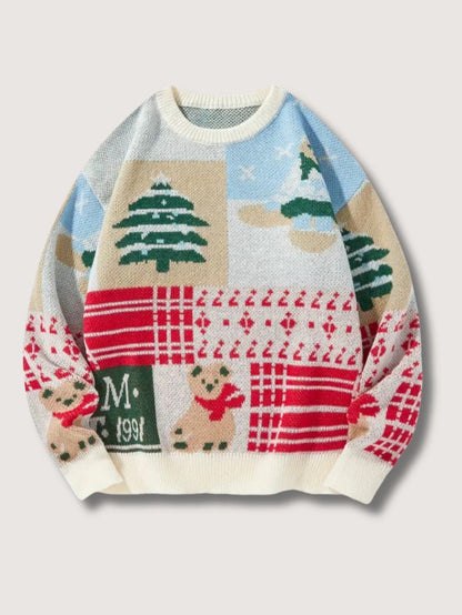 VogeLuxe | Pull de Noël patchwork festif pour homme 10