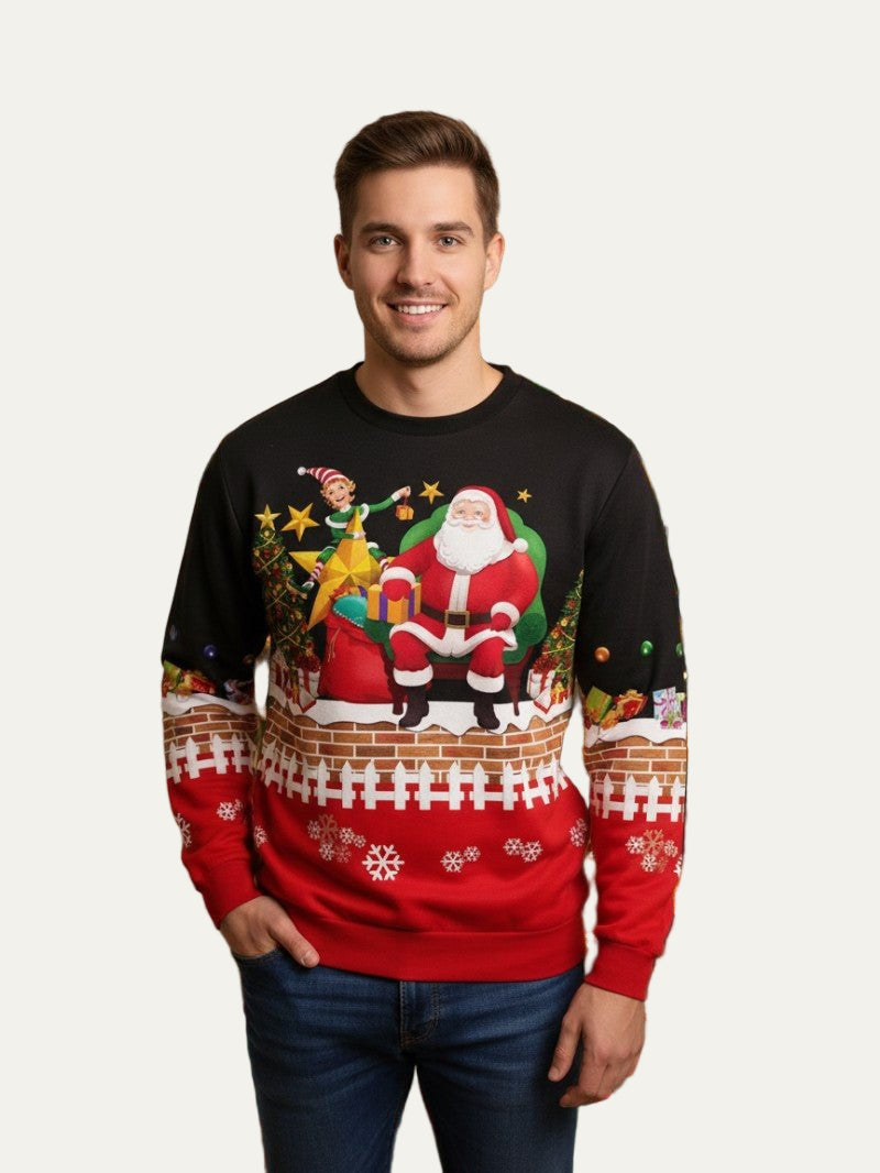 Pull de Noël Homme Fantaisie Père Noël - PanierRoyale
