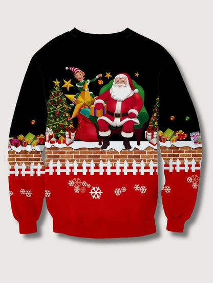 VogeLuxe | Pull de Noël pour homme avec cheminée et Père Noël 3