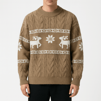 VogeLuxe | Pull de luxe en cachemire à motif cerf pour homme 0
