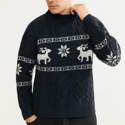 VogeLuxe | Pull de luxe en cachemire à motif cerf pour homme 2