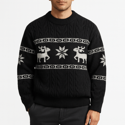 Pull Cachemire Homme Élégant à Motif Animal