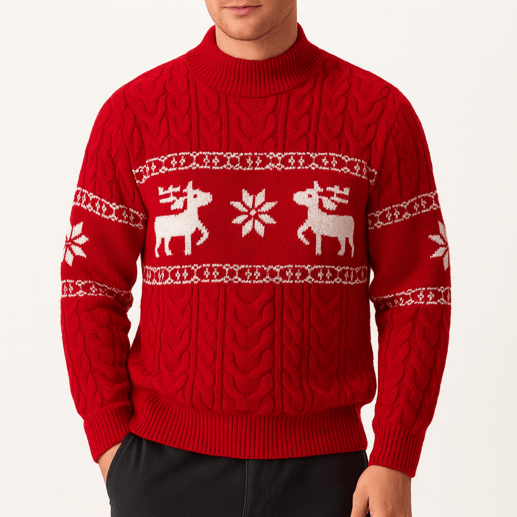 VogeLuxe | Pull de luxe en cachemire à motif cerf pour homme 4