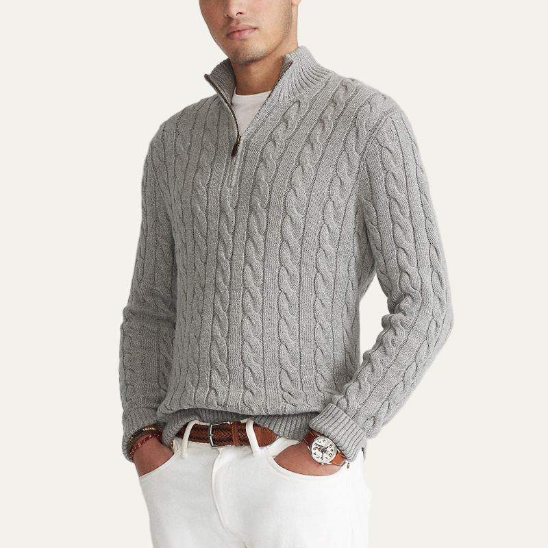 VogeLuxe | Pull décontracté en maille torsadée pour homme 1