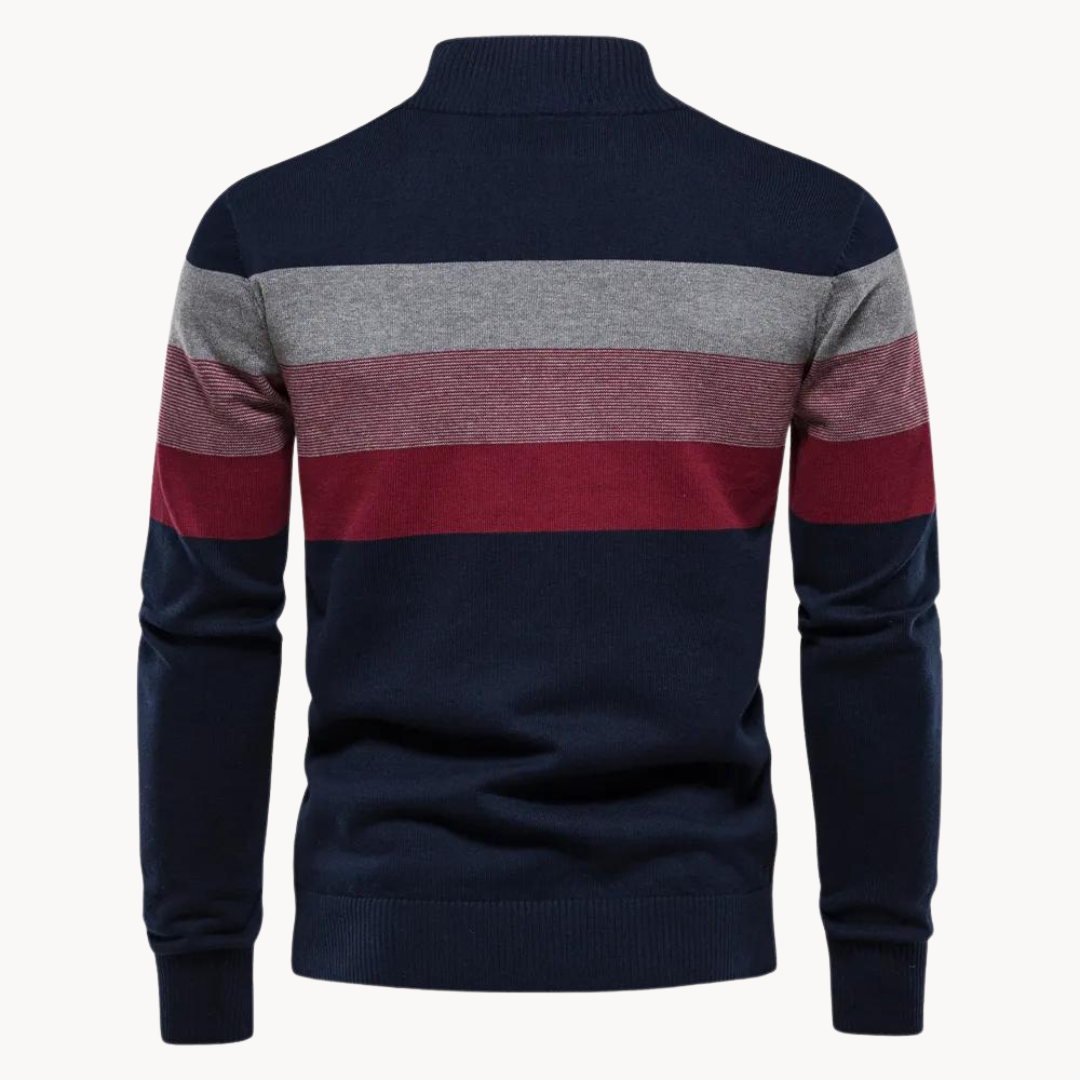 VogeLuxe | Pull demi-zip color-block pour homme 1