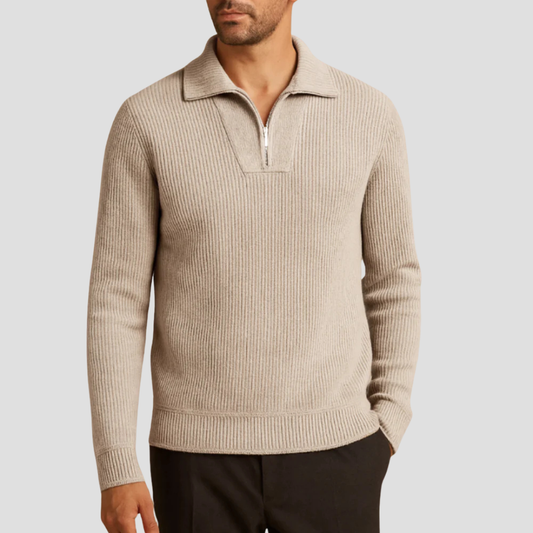 VogeLuxe | Pull demi-zip côtelé pour homme 0