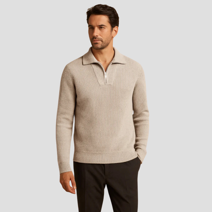 VogeLuxe | Pull demi-zip côtelé pour homme 2