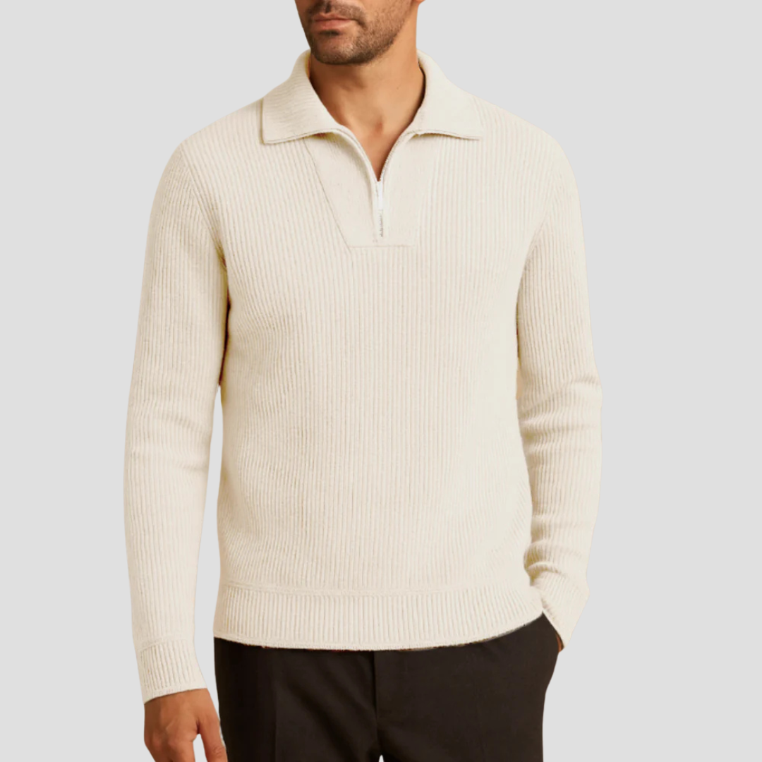 VogeLuxe | Pull demi-zip côtelé pour homme 5